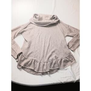 Maeve Addie Ruffled Hacci Pullover Anthropologie Women Tan Size Small